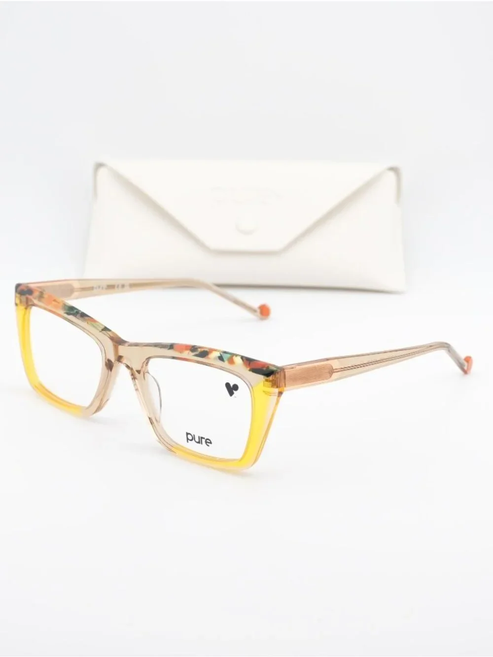Pure P-7012 250 Square Eyeglasses 53mm – Camel
